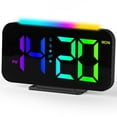 thumbnail image 1 of REGALWOVEN Loud Alarm Clock, Adjustable Volume, Large LED Display Digits Clocks for Home Decor Black Housing With Colored Light 6.3"L x 1.0"W x 3.4"H, 1 of 6
