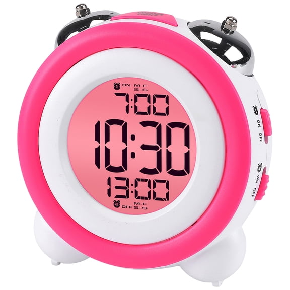 REGALWOVEN Loud Alarm Clock for Heavy Sleepers, Dual Alarms, Backlight, Creative Design for Home Decor Red 4.3"L x 2.4"W x 4.3"H