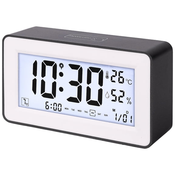REGALWOVEN Loud Alarm Clock for Heavy Sleepers -Three Alarms, Snooze Function, Fits Bedside Table Black 5.5"L x 1..7"W x 3.1"H