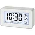 thumbnail image 1 of REGALWOVEN Loud Alarm Clock for Heavy Sleepers -Three Alarms, Snooze Function, Fits Bedside Table Silver 5.5"L x 1..7"W x 3.1"H, 1 of 6