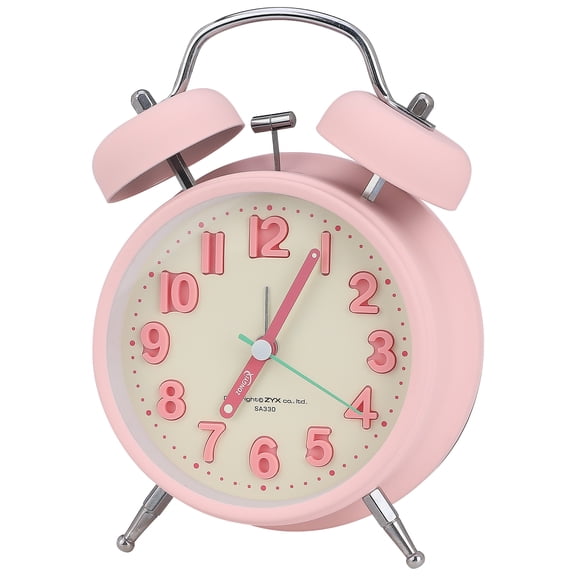 REGALWOVEN Loud Alarm for Deep Sleepers Twin Bell Alarm Clock, Digital Dial with Nightlight for Bedroom and Home Decoration Pink 4.6"L x 2.2"W x 6.6"H