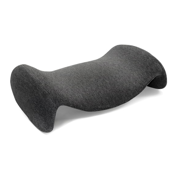 REGALWOVEN Lumbar Support Pillow Cotton Back Support for Office Chair Car Travel Dark Gray 18.9x11x5.1 inch