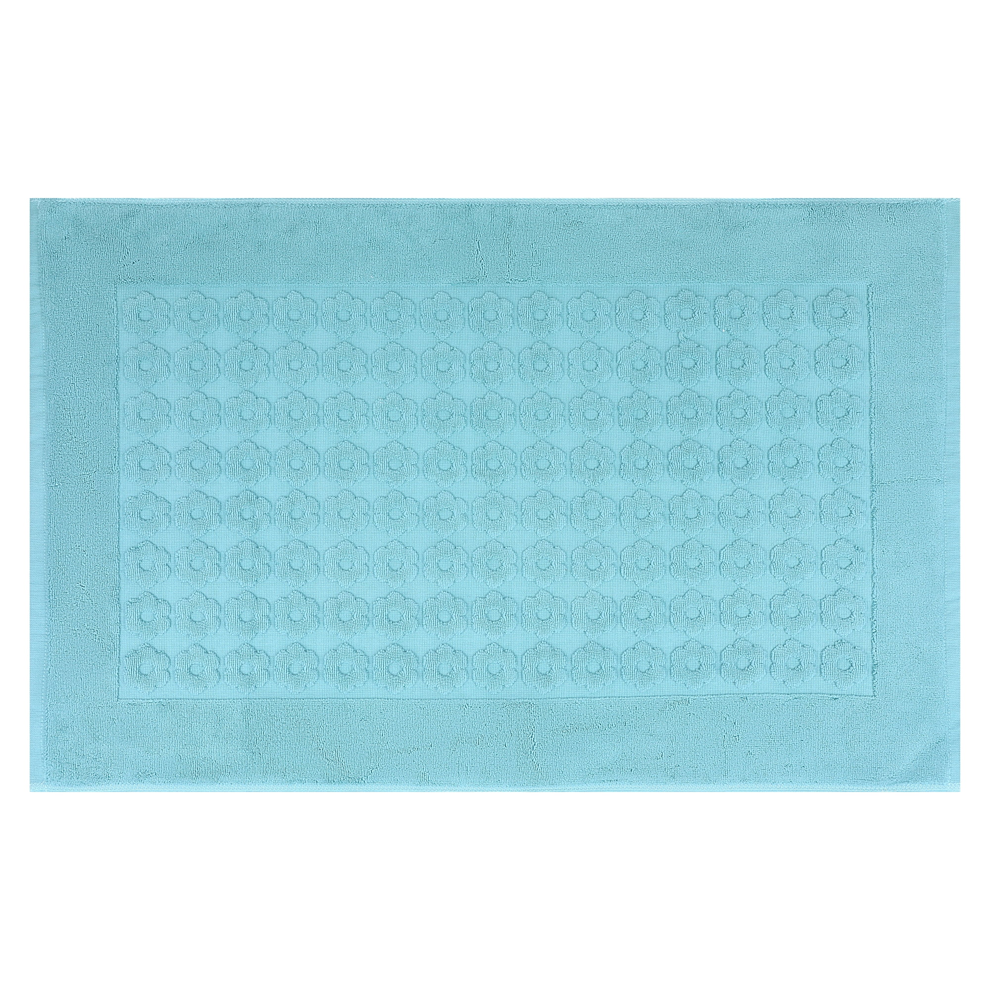 REGALWOVEN Luxury Bath Rug Towel, Cotton Absorbent Hotel Spa Shower Floor Mat for Bathroom Blue 20" x 32"