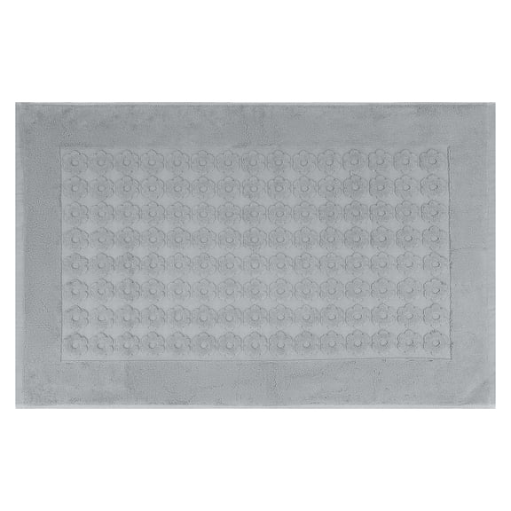 REGALWOVEN Luxury Bath Rug Towel, Cotton Absorbent Hotel Spa Shower Floor Mat for Bathroom Grey 16" x 24"