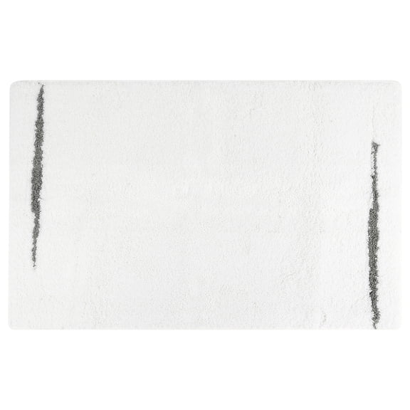 REGALWOVEN Luxury Bathroom Rug - Ultra Soft Shaggy Bath Mat, Absorbent Microfiber Non-Slip Shower Mat, Machine Washable White 24" x 16"