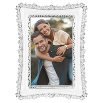 REGALWOVEN Luxury Picture Frame, Retro Plated Photo Frames with Glass Front for Tabletop Display Vertically or Horizontally Silver 5x7