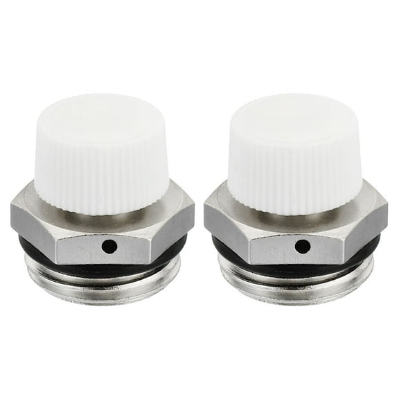 REGALWOVEN Manual Radiator Air Vent Valves, 2 Pack Nickel Plated Brass Plug Valve
