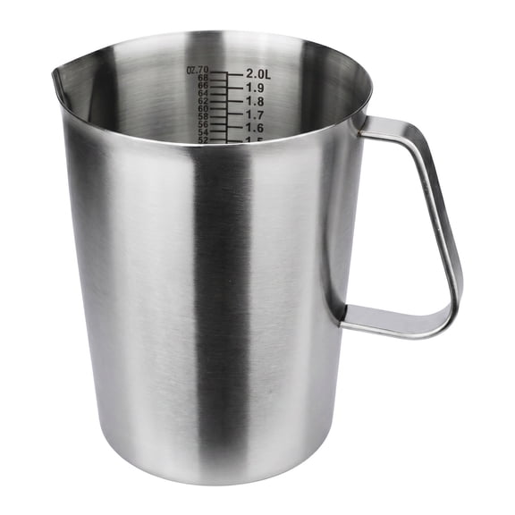 REGALWOVEN Measuring Cup, 1 Cup Measuring Cup with Easy Read Lines for Baking Recipes Silver 2000ml