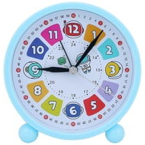 REGALWOVEN Mechanical Alarm Clock Colorful Cartoon Design, Easy-to-Set Knob for Living Room Blue 4.3"L x 1.6" x 4.3"H