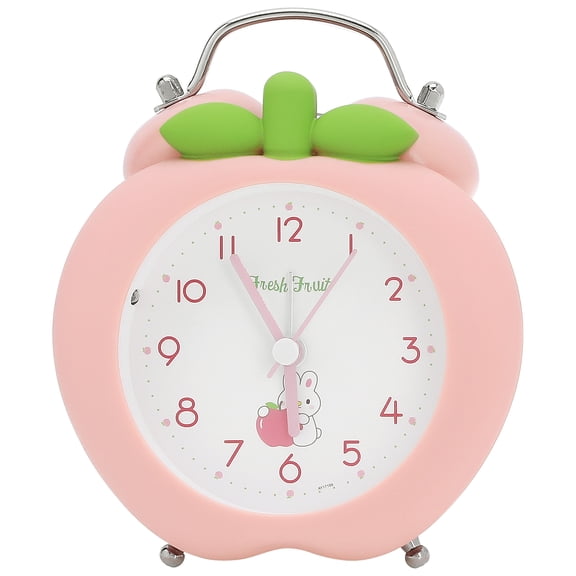 REGALWOVEN Mechanical Alarm Clock Colorful Cartoon Design, Loud Bell Ring, Silent Non-Tick for Living Room Pink 4.3"Lx 2.4"W x 5.5"H