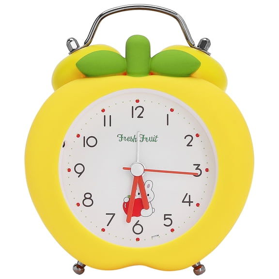 REGALWOVEN Mechanical Alarm Clock Colorful Cartoon Design, Loud Bell Ring, Silent Non-Tick for Living Room Yellow 4.3"Lx 2.4"W x 5.5"H