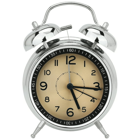 REGALWOVEN Metal Mechanical Alarm Clock for Heavy Sleepers Loud Bell Sound, Easy Setup, Outfits Guest Room/Bedside Gold 4.5"L x 2.2"W x 6.3"H