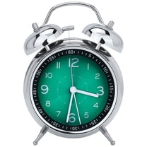 REGALWOVEN Metal Mechanical Alarm Clock for Heavy Sleepers Loud Bell Sound, Easy Setup, Outfits Guest Room/Bedside Green 4.5"L x 2.2"W x 6.3"H