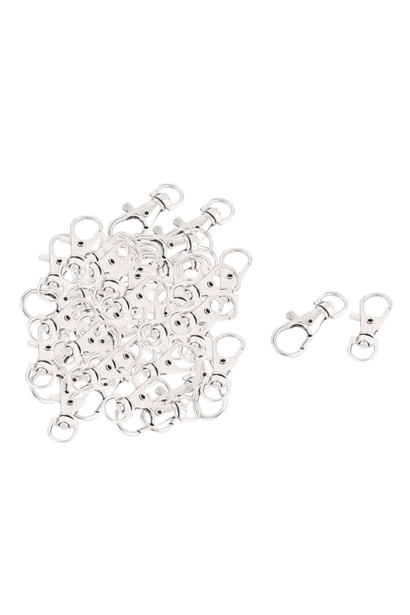 50Pcs Lobster Trigger Swivel Clasp Hooks Clip Buckle Key Ring Keychain