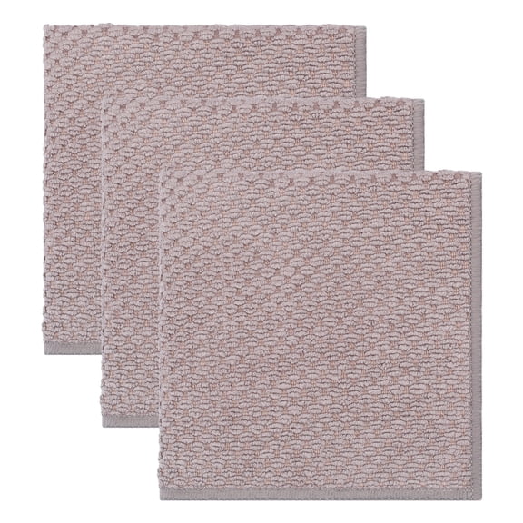REGALWOVEN Microfiber Dish Cloth for Washing Dishes Rags, Solid Kitchen Wash Cloths with Poly Scour Side Popcorn Texture Dark Gray 12" x 12"