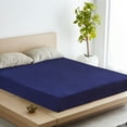 thumbnail image 1 of REGALWOVEN Microfiber Fitted Sheet 14" Deep Pocket Mattress Protector, Queen, Navy Blue, 1 of 6
