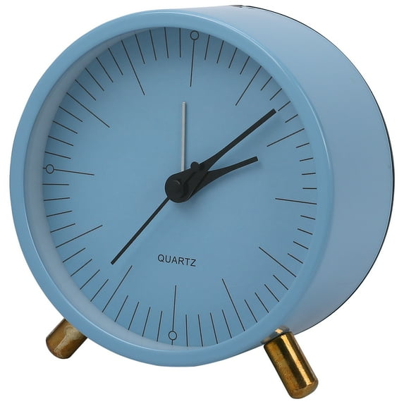 REGALWOVEN Minimalist Style Mechanical Alarm Clock, with Metal Bracket, Silent Operation for Home Decor Blue 4.3"L x 2.2"W x 4.5"H