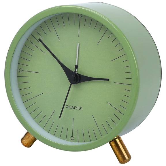 REGALWOVEN Minimalist Style Mechanical Alarm Clock, with Metal Bracket, Silent Operation for Home Decor Green 4.3"L x 2.2"W x 4.5"H