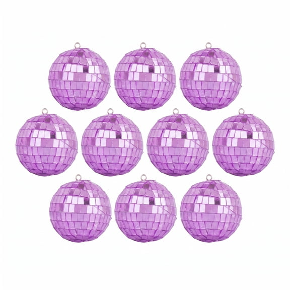 REGALWOVEN Mirror Disco Balls for Bowl Fillers - 10 Pack Hanging Decorative Sphere Orbs Purple 1.6"