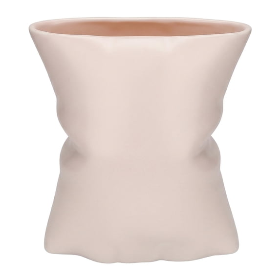 REGALWOVEN Modern Abstract Ceramic Vase for Home Decor ,Large Opening Wide Flower Vase for Thick Bouquets, Decorative Vase Yafen 5.6"L x 4.2"W x 6.2"H