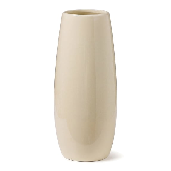 REGALWOVEN Modern Ceramic Flower Vase Matte Ribbed Cylinder Vase Boho Decorative Vases for Home Decor, Centerpiece for Table Cream Yellow 3.4"L x 3.4"W x 7.9"H