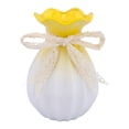 thumbnail image 1 of REGALWOVEN Modern Ceramic Vase for Home Decor, Minimalist White Flower Vase for Table Centerpiece, Aesthetic Decorative Vase Yellow 4.3"L x 4.3"W x 7.9"H, 1 of 7