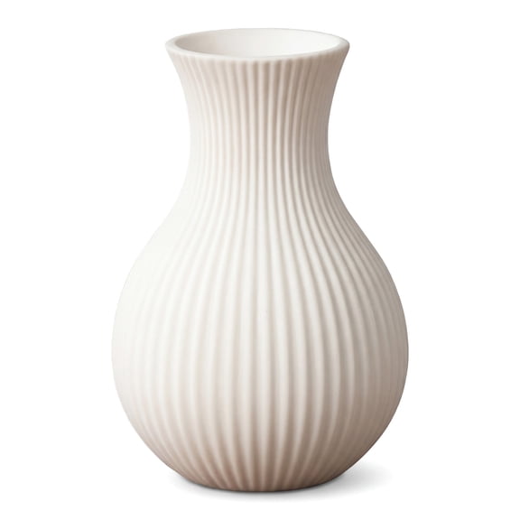 REGALWOVEN Modern Ceramic Vase Matte Ribbed Flower Vase, Wide Opening Chubby Vase for Desktop, Shelf & Bathroom White 3.5" x 3.5" x 5.1"