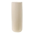 thumbnail image 1 of REGALWOVEN Modern Cylinder Ceramic Flower Vase, Matte Ribbed Decorative Bud Vase, Home Decor Centerpiece for Table, Shelf Cream Yellow 2.8"L x 2.8"W x 8.0"H, 1 of 5