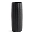 thumbnail image 1 of REGALWOVEN Modern Cylinder Ceramic Flower Vase, Matte Ribbed Decorative Bud Vase, Home Decor Centerpiece for Table, Shelf Matte Black 2.8"L x 2.8"W x 8.0"H, 1 of 6