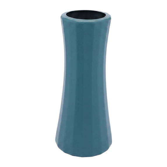 REGALWOVEN Modern Geometric Flower Vase, Unbreakable Plastic Vase, Minimalist Decorative Centerpiece for Home, Office, Wedding Blue 3.5"L x 3.5"W x 8.3"H