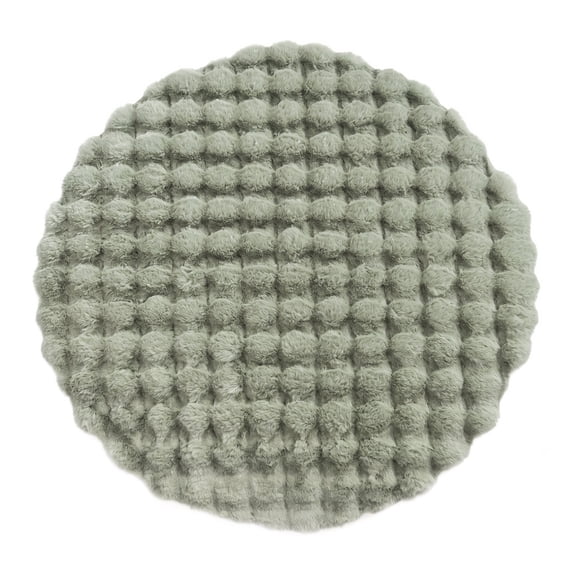 REGALWOVEN Modern Geometric Round Area Rug, Soft Shaggy Circle Rug, Non-Slip Plush Carpet for Vanity Chair, Nursery Green 24" x 24"