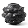 thumbnail image 1 of REGALWOVEN Modern Low Cylinder Ceramic Vase Wide Matte White Decorative Bowl Vase for Coffee Table Centerpiece, Short Flower Black 5.1"L x 5.1"W x 3.9"H, 1 of 6