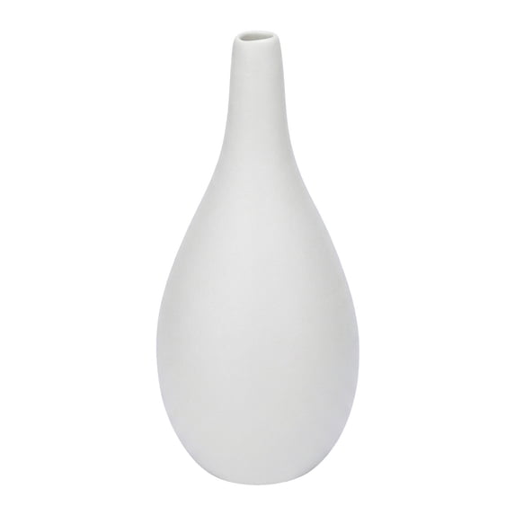 REGALWOVEN Modern Ribbed Ceramic Vase for Home Decor Small Boho Decorative Vase , Minimalist Matte Flower Vase for Shelf Table White 3"L x 3"W x 6.5"H