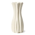 thumbnail image 1 of REGALWOVEN Modern White Ceramic Vase for Flower Arrangements Matte Ribbed Cylinder Vase, Minimalist Boho Decorative Vases Cream Yellow 3.5"L x 3.5"W x 7.9"H, 1 of 6