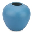 thumbnail image 1 of REGALWOVEN Modern White Ceramic Vase for Home Decor Small Ribbed Bud Vase for , Minimalist Round Decorative Vase for Shelf Blue 4.3"L x 4.3"W x 4"H, 1 of 5