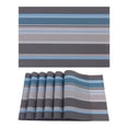 thumbnail image 1 of REGALWOVEN Morden Placemats Set of 6 Placemats for Dining Table Decor Indoor Outdoor Washable Kitchen Table Mat Wipe Clean Blue 18*12in, 1 of 7