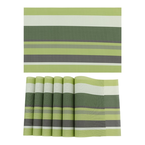 REGALWOVEN Morden Placemats Set of 6 Placemats for Dining Table Decor Indoor Outdoor Washable Kitchen Table Mat Wipe Clean Green 18*12in