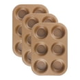 thumbnail image 1 of REGALWOVEN Muffin-Pan for Baking, Nonstick Cake Pan 12 Cups, 3 Pack Cup Premium Cheesecake Pans, Cupcake Baking Pan for Oven Gold 10.4*7.1*1.2in, 1 of 6