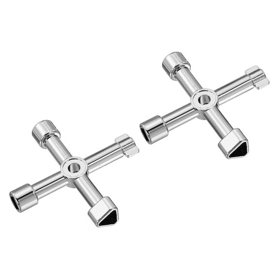 REGALWOVEN Multi-Functional Cross Key, 2 Pack Zinc Alloy 4 Way Gas Water Meter Key Wrench