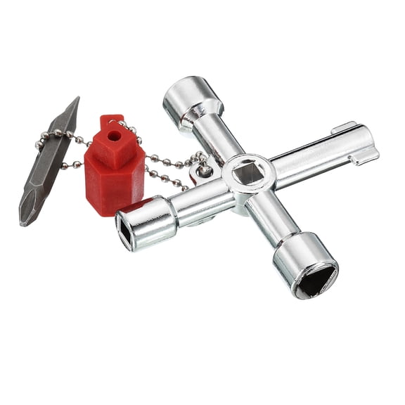 REGALWOVEN Multi-Functional Universal Cross Key 4 Way Gas Water Meter Key 1Pc