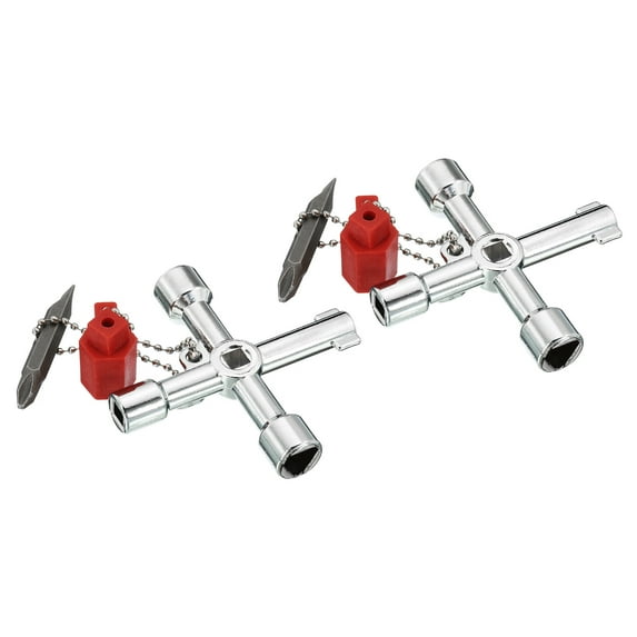 REGALWOVEN Multi-Functional Universal Cross Key 4 Way Gas Water Meter Key 2Pcs