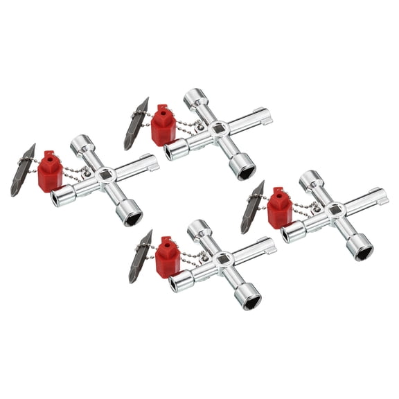 REGALWOVEN Multi-Functional Universal Cross Key 4 Way Gas Water Meter Key 4Pcs