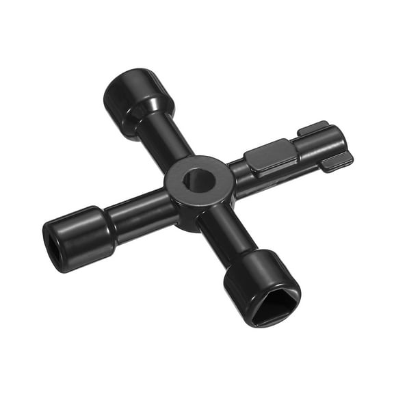 REGALWOVEN Multi-Functional Universal Cross Key, 4 Way Gas Water Meter Key Black