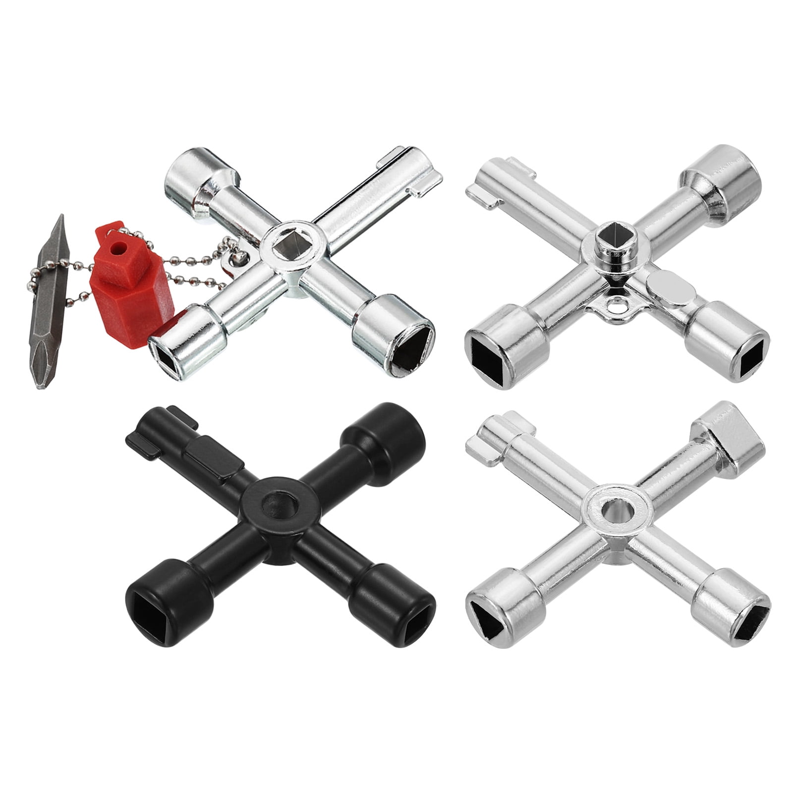 Simple Zinc Key REGALWOVEN Multi-Functional Universal Cross Key Kit, 4 Pack Zinc Alloy ...