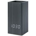 thumbnail image 1 of REGALWOVEN Multifunctional LED Alarm Clock with Pen Storage, 4-Level Brightness, Voice Wake-Up, Fits Bedside Table Black 5.5"L x 2.6"W x 2.8"H, 1 of 6