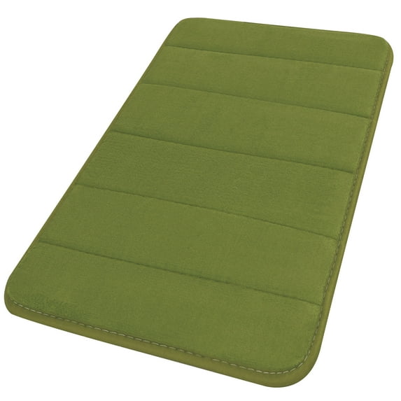 REGALWOVEN Non-Slip Bathroom Mats Bath Rugs Memory Foam Carpet, Green, 24"x16"