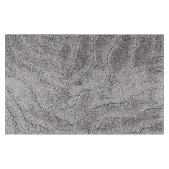 REGALWOVEN Non Slip Washable Soft Absorbent Bath Rug with Rubber Backing for Shower Floor Grey 20" x 32"