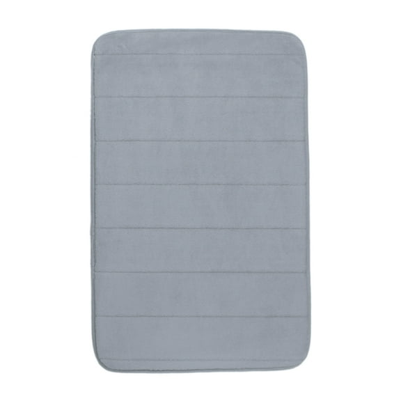 REGALWOVEN Non-slip Memory Foam Bath Rugs 24" x 16", Silver Gray