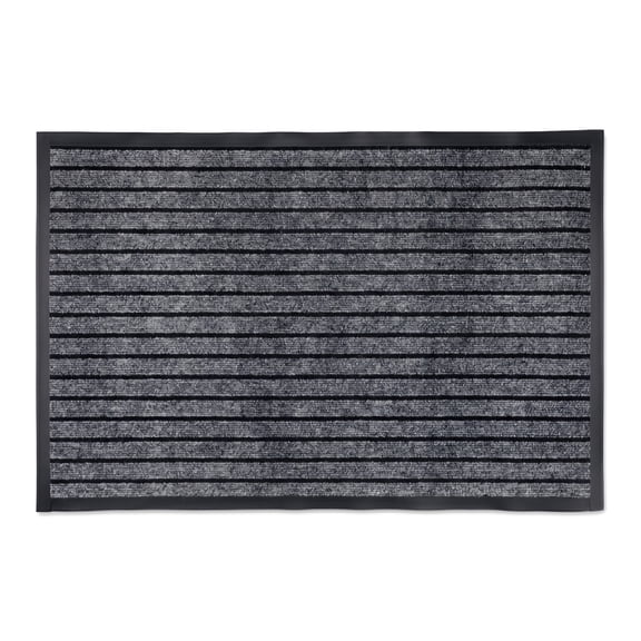 REGALWOVEN Outdoor Doormat Waterproof Front Door Mat Outside Entrance, Non-Slip Ribbed Scraper Welcome Mat for Patio Garage Grey 32" x 20"