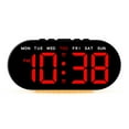 thumbnail image 1 of REGALWOVEN Oval Digital Alarm Clock Bedroom, Alarm Clocks Big Number Dimmable Snooze, 12/24H Deep for Sleepers 7.1 x 3.1 x 1.2 inch Black Red, 1 of 6